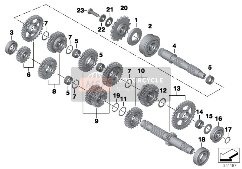 BMW F 800 R 15 (0B04, 0B14) 2014 Piezas de transmisión de velocidad / conjunto de engranajes para un 2014 BMW F 800 R 15 (0B04, 0B14)