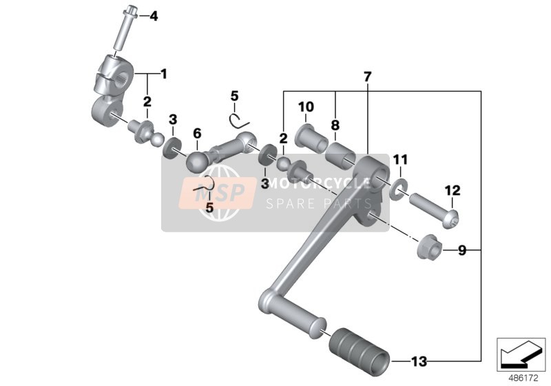 BMW F 800 R 15 (0B04, 0B14) 2014 Äussere Schaltungsteile/Schalthebel für ein 2014 BMW F 800 R 15 (0B04, 0B14)