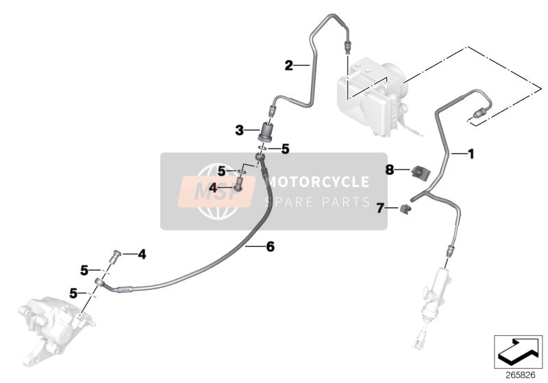 BMW F 800 R 15 (0B04, 0B14) 2014 Bremsleitung hinten ABS für ein 2014 BMW F 800 R 15 (0B04, 0B14)