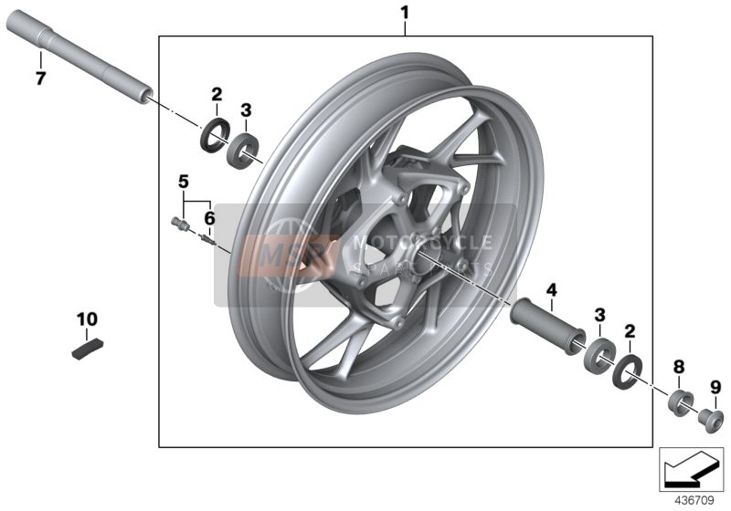 BMW F 800 R 15 (0B04, 0B14) 2014 Jante en fonte AV pour un 2014 BMW F 800 R 15 (0B04, 0B14)