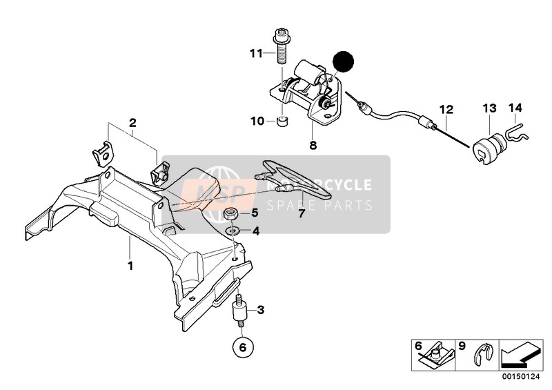 BMW F 800 R 17 (0B54, 0B64) 2019 Mounting parts for bench seat for a 2019 BMW F 800 R 17 (0B54, 0B64)