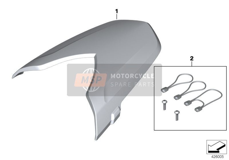 BMW F 800 R 17 (0B54, 0B64) 2015 Recubrimiento asiento del acompañante 1 para un 2015 BMW F 800 R 17 (0B54, 0B64)