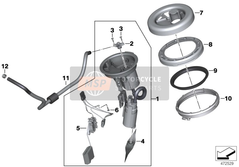 BMW F 800 R 17 (0B54, 0B64) 2015 Pompa di benzina per un 2015 BMW F 800 R 17 (0B54, 0B64)