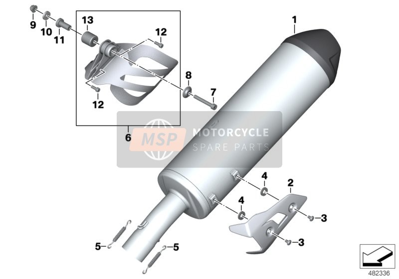 BMW F 800 R 17 (0B54, 0B64) 2019 Silencieux arrière pour un 2019 BMW F 800 R 17 (0B54, 0B64)