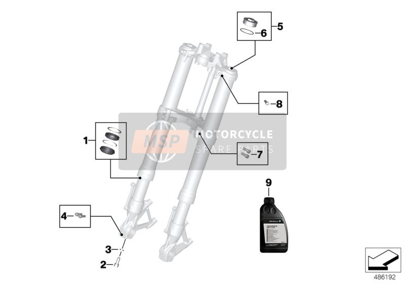 BMW F 800 R 17 (0B54, 0B64) 2015 Service fourche télescopique pour un 2015 BMW F 800 R 17 (0B54, 0B64)