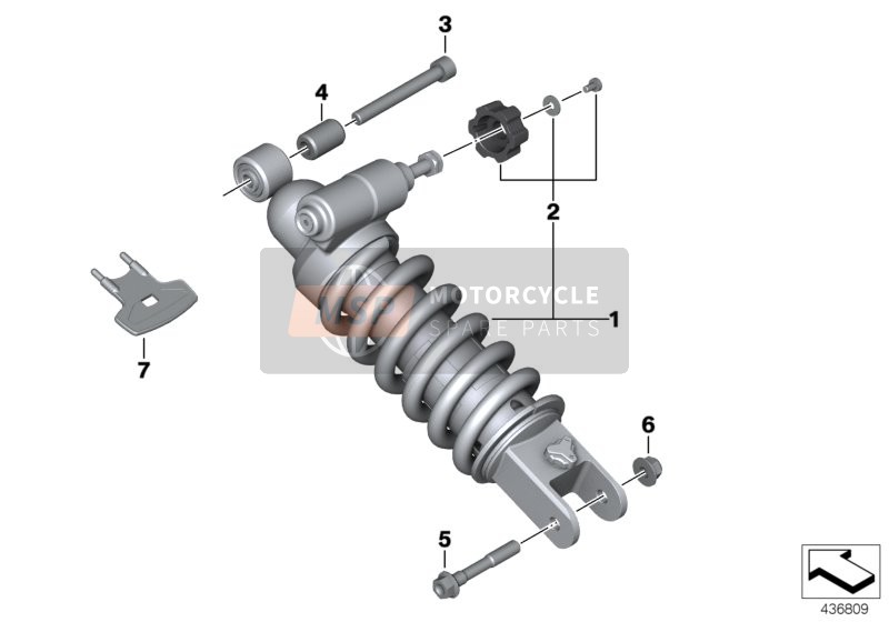 BMW F 800 R 17 (0B54, 0B64) 2019 SPRING STRUT, REAR for a 2019 BMW F 800 R 17 (0B54, 0B64)