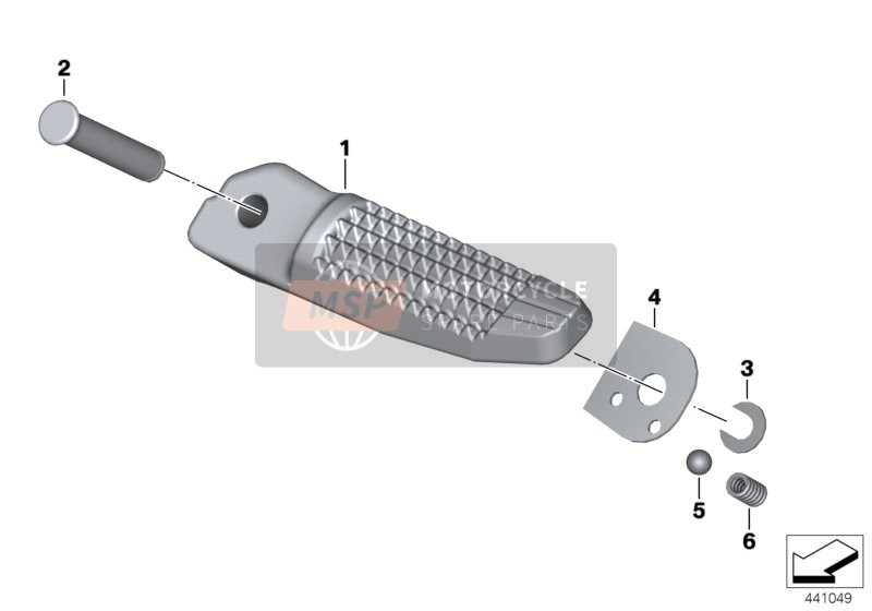 BMW F 800 R 17 (0B54, 0B64) 2019 REAR FOOTRESTS for a 2019 BMW F 800 R 17 (0B54, 0B64)