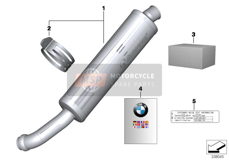 BMW F 800 S (0216,0226) 2006 Silenciador deportivo para un 2006 BMW F 800 S (0216,0226)