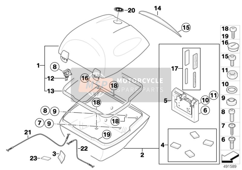 Piezas individuales para el Top Case 28i