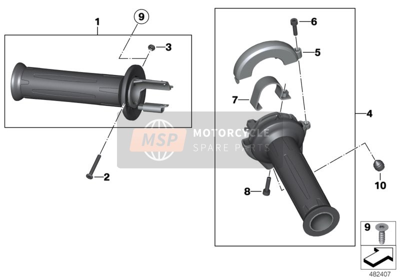BMW F 800 S (0216,0226) 2006 HANDLEBAR GRIPS UNHEATED for a 2006 BMW F 800 S (0216,0226)