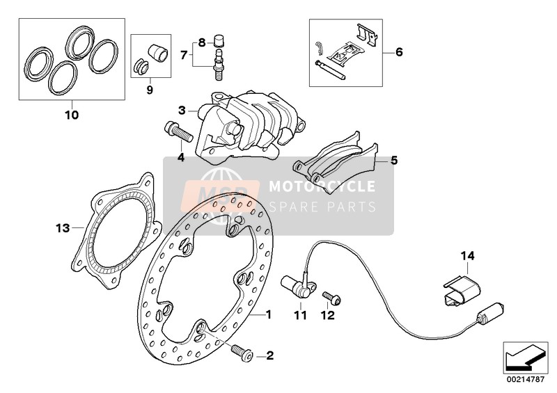 BMW F 800 S (0216,0226) 2006 Freno de la rueda trasera para un 2006 BMW F 800 S (0216,0226)