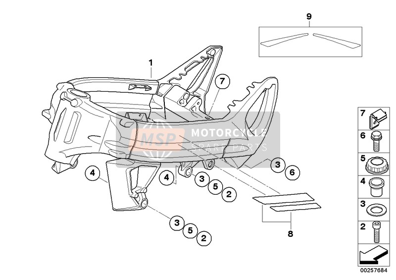 BMW F 800 S (0216,0226) 2007 FRONT FRAME for a 2007 BMW F 800 S (0216,0226)