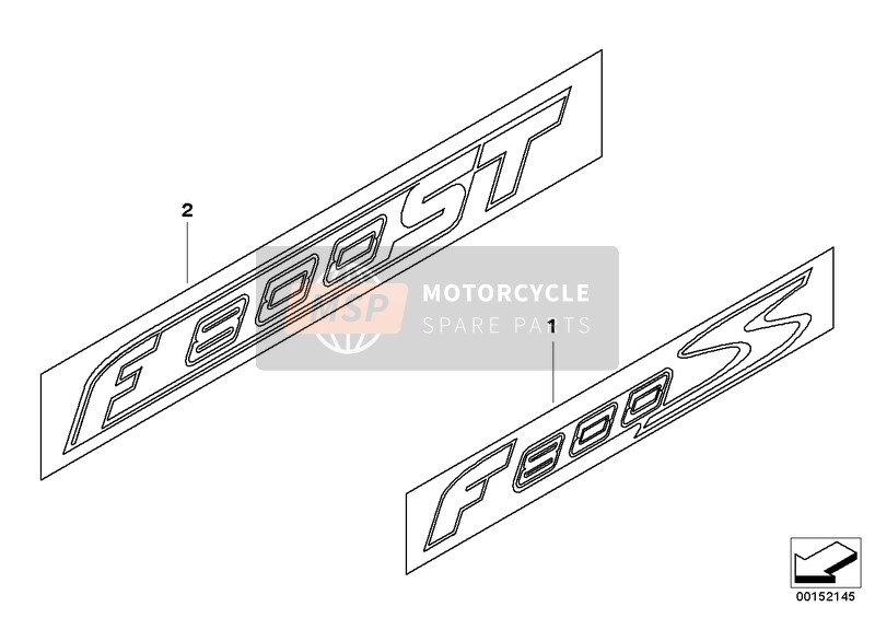 BMW F 800 S (0216,0226) 2006 Etiqueta 2 para un 2006 BMW F 800 S (0216,0226)