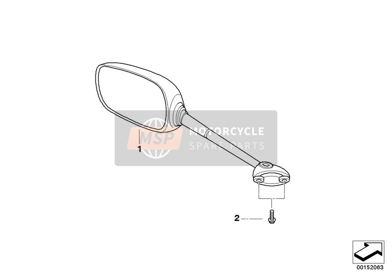 BMW F 800 ST (0234,0244) 2008 MIRROR for a 2008 BMW F 800 ST (0234,0244)