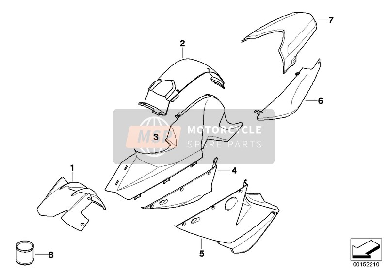 BMW F 800 ST (0234,0244) 2004 PAINTED PARTS M749 BLUE for a 2004 BMW F 800 ST (0234,0244)