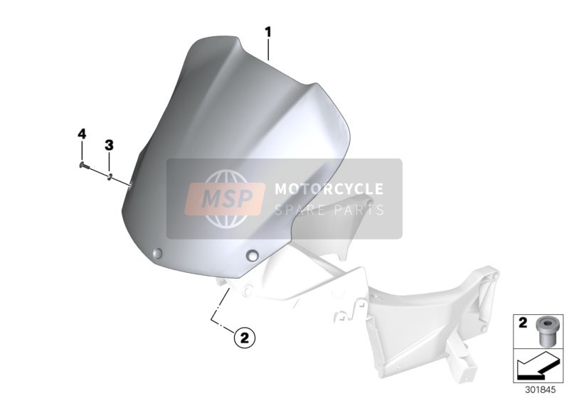 BMW F 800 ST (0234,0244) 2010 Windscherm, hoog voor een 2010 BMW F 800 ST (0234,0244)