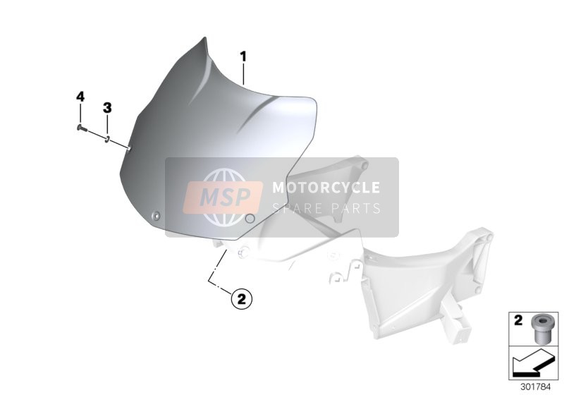 BMW F 800 ST (0234,0244) 2004 Parabrezza abbassato per un 2004 BMW F 800 ST (0234,0244)