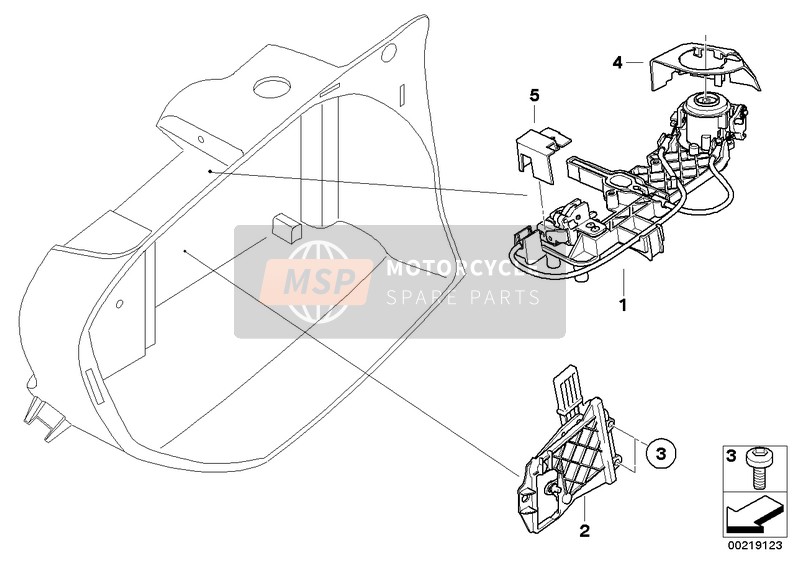 BMW F 800 ST (0234,0244) 2011 Lock assembly, top case 28L for a 2011 BMW F 800 ST (0234,0244)