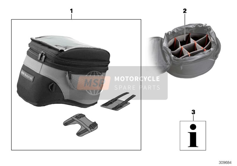 BMW F 800 ST (0234,0244) 2009 Tasche für Tankoberseite für ein 2009 BMW F 800 ST (0234,0244)