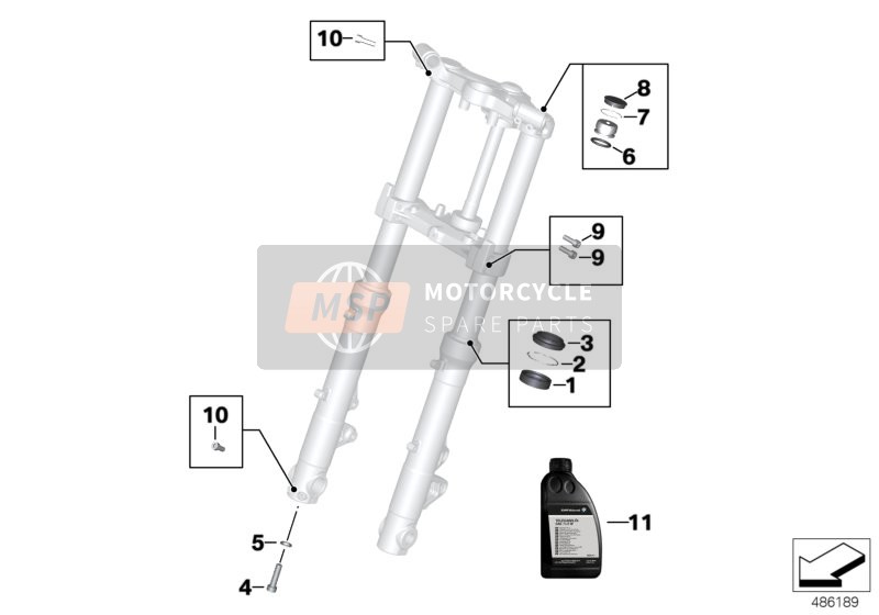 BMW F 800 ST (0234,0244) 2004 Horquilla telescópica de servicio para un 2004 BMW F 800 ST (0234,0244)