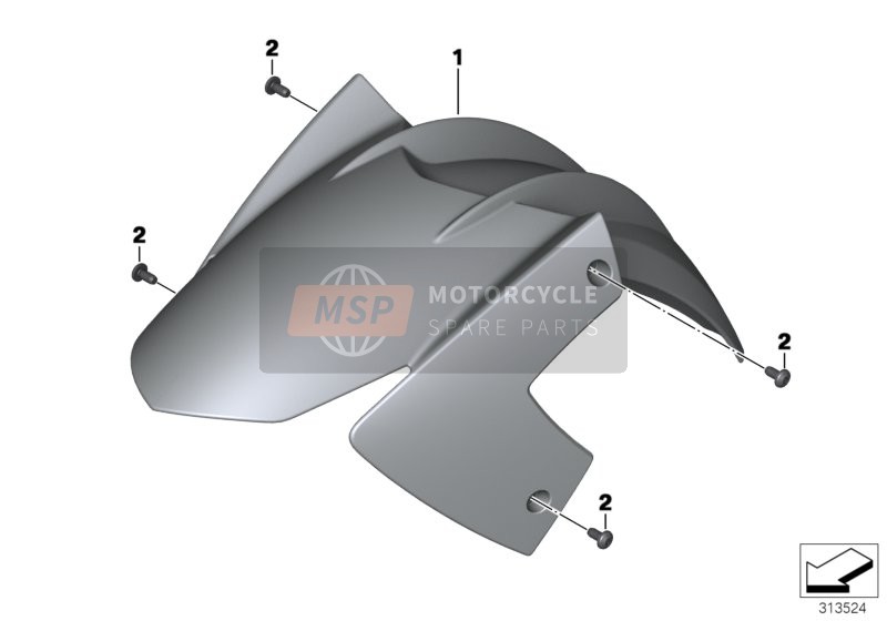 BMW F 800 ST (0234,0244) 2009 Vorderradabdeckung, grundiert für ein 2009 BMW F 800 ST (0234,0244)