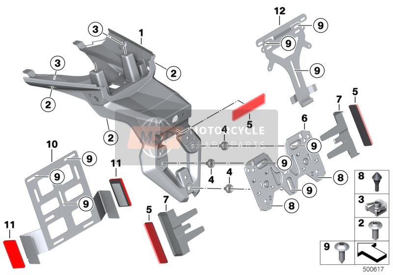 BMW F 850 GS (0B09, 0B19) 2017 License plate holder for a 2017 BMW F 850 GS (0B09, 0B19)