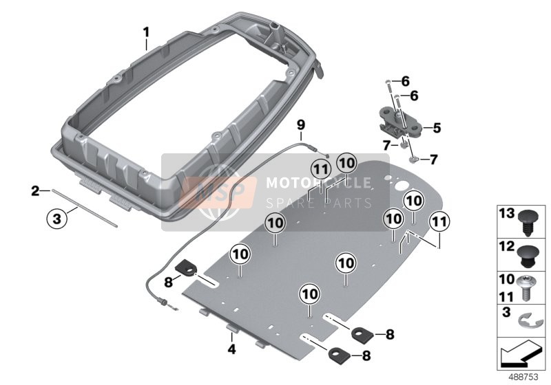 BMW F 850 GS (0B09, 0B19) 2019 Grundplatte für Radioeinheiten für ein 2019 BMW F 850 GS (0B09, 0B19)