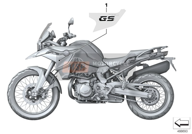 BMW F 850 GS (0B09, 0B19) 2018 Stickers 1 voor een 2018 BMW F 850 GS (0B09, 0B19)