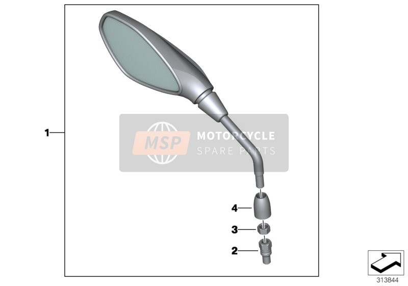 BMW F 850 GS (0B09, 0B19) 2017 MIRROR for a 2017 BMW F 850 GS (0B09, 0B19)