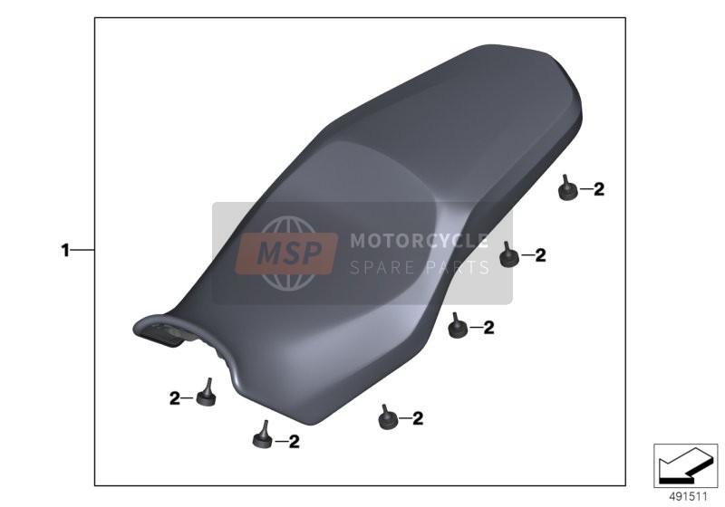 BMW F 850 GS (0B09, 0B19) 2019 Bench seat 2 for a 2019 BMW F 850 GS (0B09, 0B19)