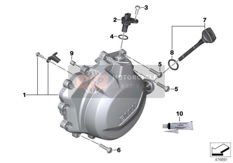 BMW F 850 GS (0B09, 0B19) 2016 Motorgehäusedeckel links für ein 2016 BMW F 850 GS (0B09, 0B19)