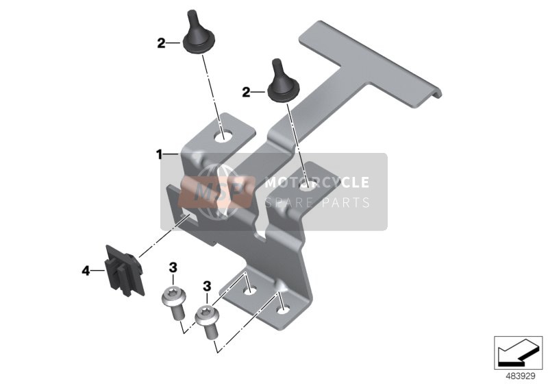 BMW F 850 GS (0B09, 0B19) 2019 Support de batterie pour un 2019 BMW F 850 GS (0B09, 0B19)