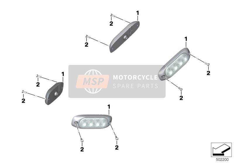 BMW F 850 GS (0B09, 0B19) 2017 Blinker, Sputnik, Seitenblinker für ein 2017 BMW F 850 GS (0B09, 0B19)