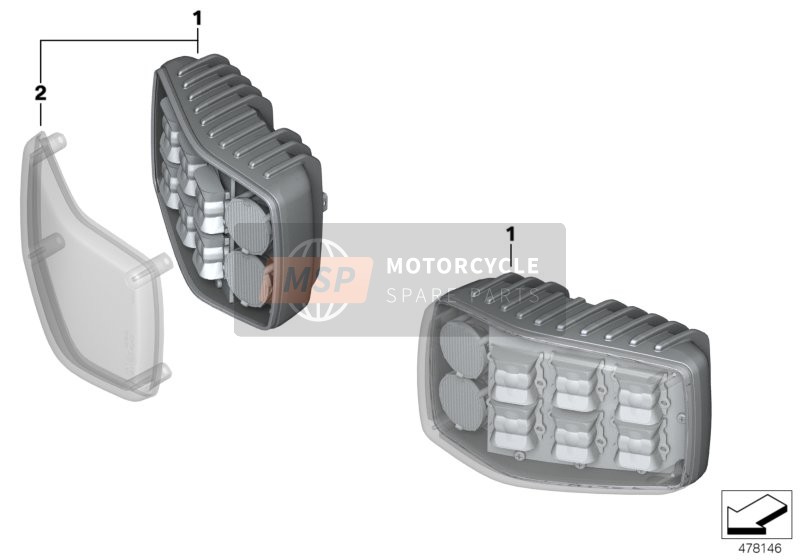 BMW F 850 GS (0B09, 0B19) 2016 LED Blitzkennleuchten für ein 2016 BMW F 850 GS (0B09, 0B19)