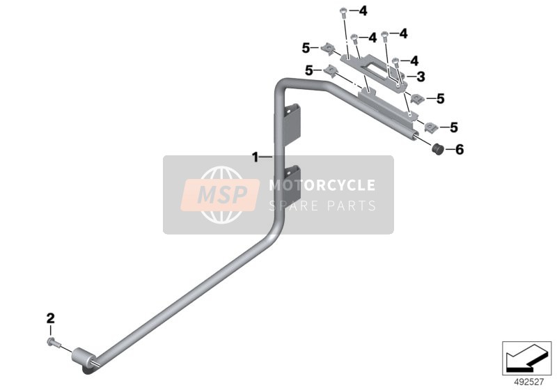 Estribo tubular trasero derecho