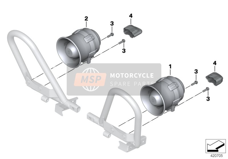 BMW F 850 GS (0B09, 0B19) 2016 Sequenzielles Sirenen-System, elektronisch für ein 2016 BMW F 850 GS (0B09, 0B19)