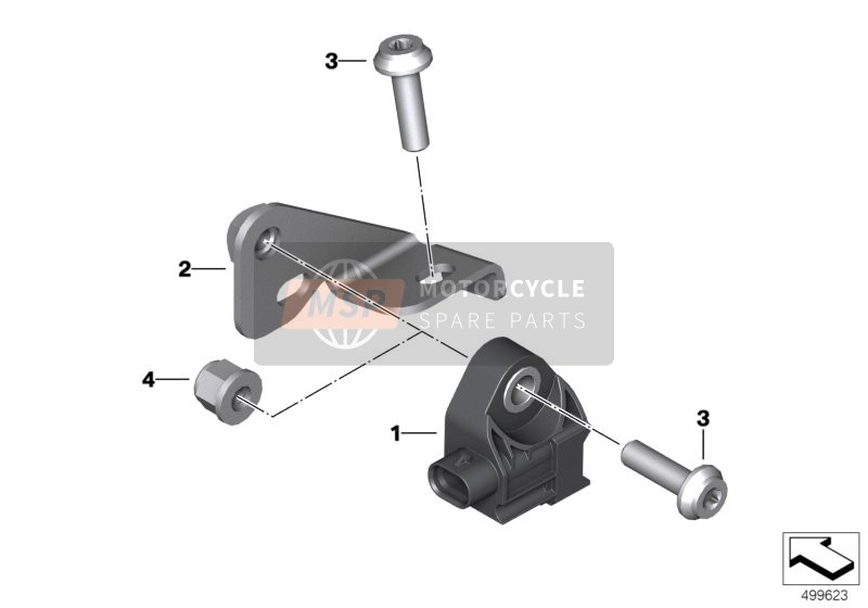 BMW F 850 GS (0B09, 0B19) 2018 Sensor de aceleración del sistema BMW Assist para un 2018 BMW F 850 GS (0B09, 0B19)