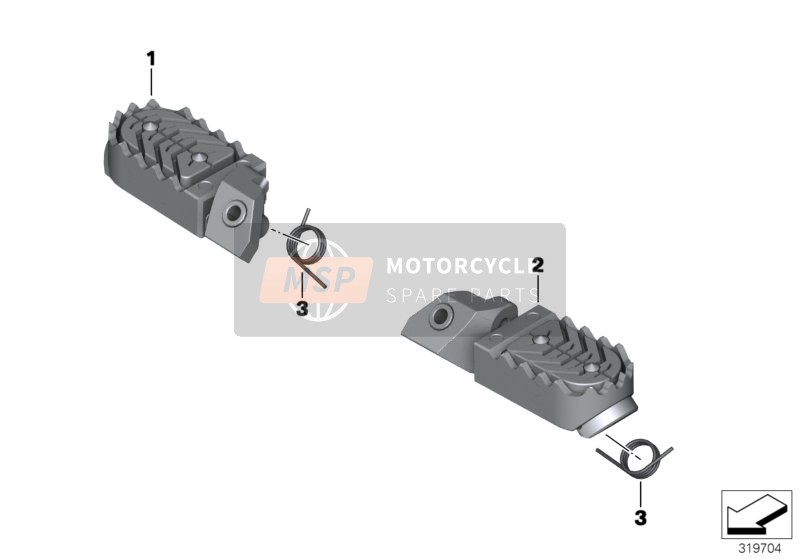 BMW F 850 GS (0B09, 0B19) 2019 Repose-pied réglable 2 pour un 2019 BMW F 850 GS (0B09, 0B19)