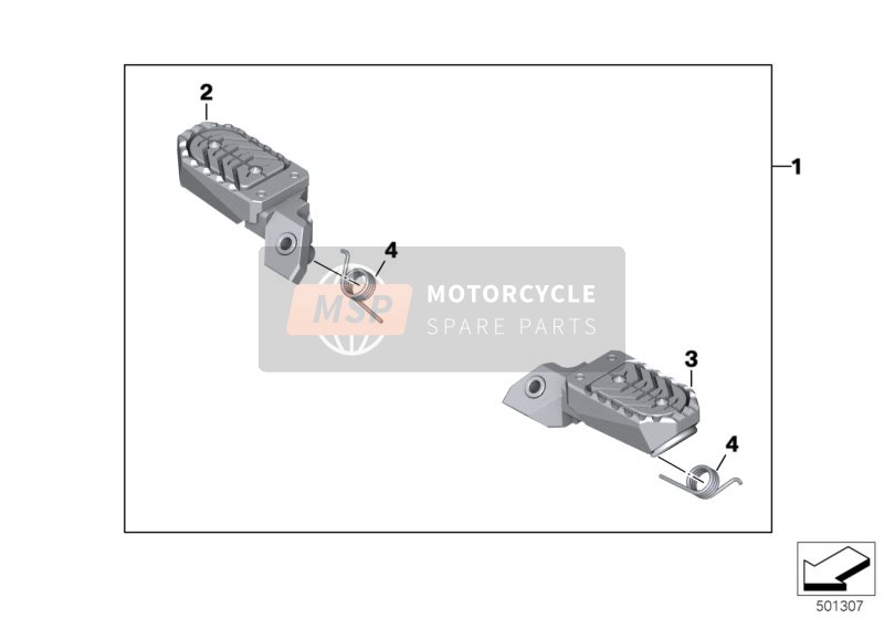 BMW F 850 GS (0B09, 0B19) 2017 Reposapiés ajustable 1 para un 2017 BMW F 850 GS (0B09, 0B19)