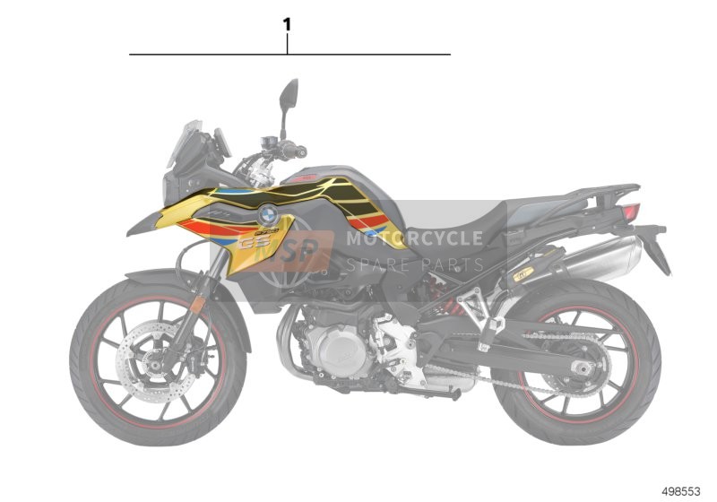 BMW F 850 GS (0B09, 0B19) 2017 Aufkleber-Set 3 für ein 2017 BMW F 850 GS (0B09, 0B19)