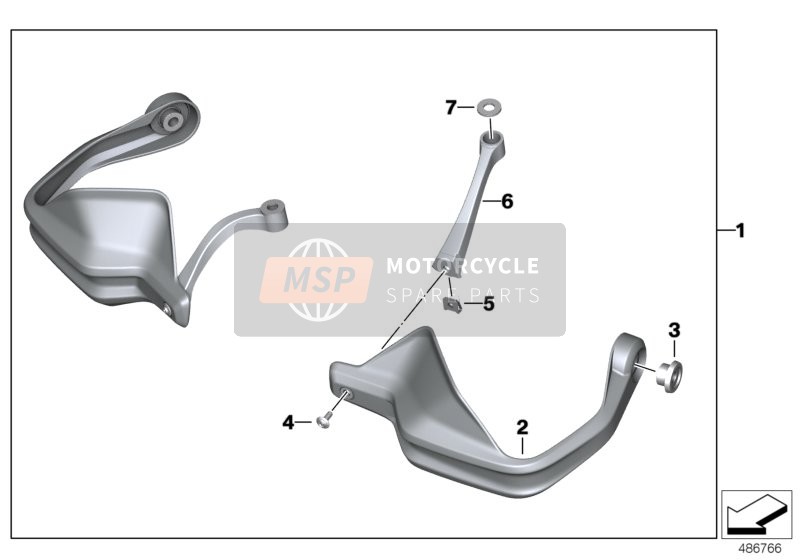 BMW F 850 GS (0B09, 0B19) 2017 Handbescherming 1 voor een 2017 BMW F 850 GS (0B09, 0B19)