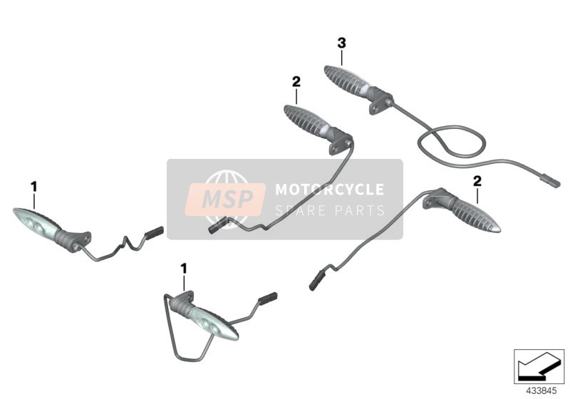 BMW F 850 GS (0B09, 0B19) 2019 Led Richtingaanwijzers voor een 2019 BMW F 850 GS (0B09, 0B19)