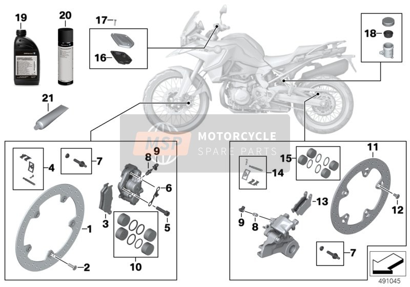 BMW F 850 GS (0B09, 0B19) 2016 Service de frein pour un 2016 BMW F 850 GS (0B09, 0B19)