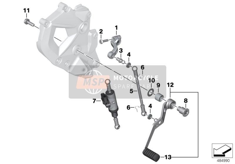 BMW F 850 GS (0B09, 0B19) 2017 Externe Verschuifregelcomponenten voor een 2017 BMW F 850 GS (0B09, 0B19)