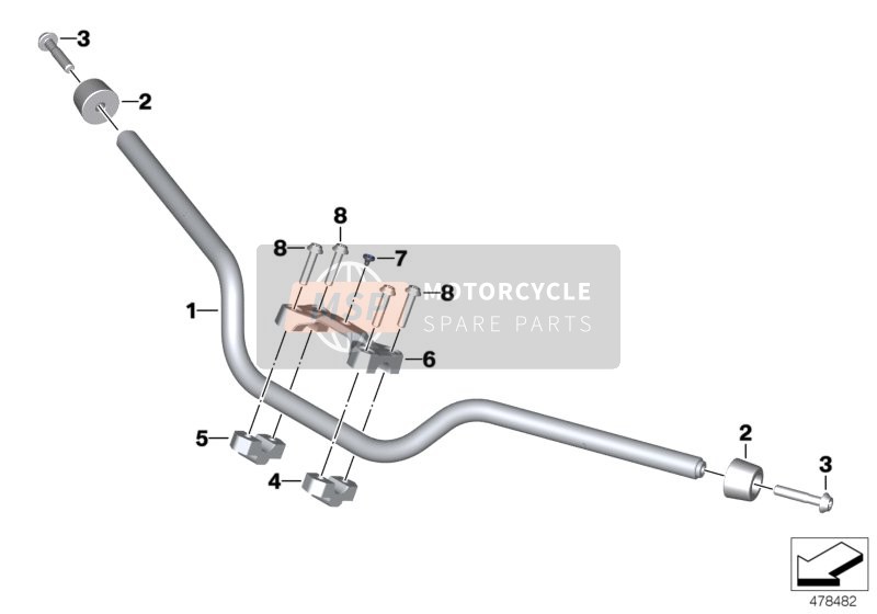 BMW F 850 GS (0B09, 0B19) 2017 HANDLEBAR for a 2017 BMW F 850 GS (0B09, 0B19)