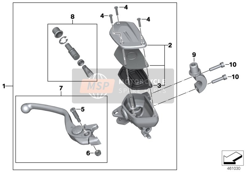 BMW F 850 GS (0B09, 0B19) 2018 Poignée de commande frein pour un 2018 BMW F 850 GS (0B09, 0B19)