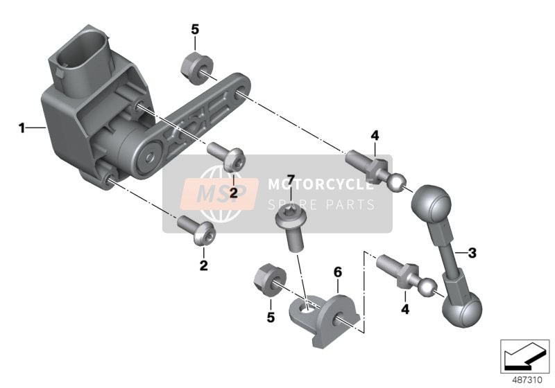 BMW F 850 GS (0B09, 0B19) 2019 Hoogtesensor voor een 2019 BMW F 850 GS (0B09, 0B19)