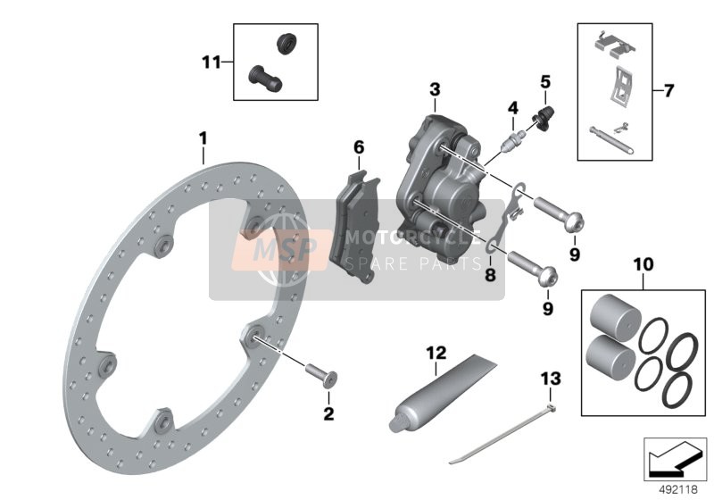 BMW F 850 GS (0B09, 0B19) 2017 FRONT WHEEL BRAKE for a 2017 BMW F 850 GS (0B09, 0B19)