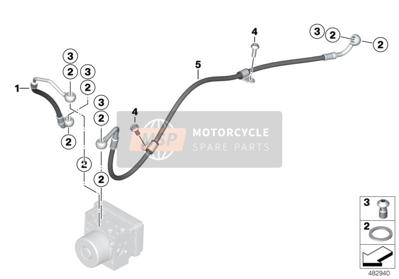 BMW F 850 GS (0B09, 0B19) 2018 Tuyau de frein arrière pour un 2018 BMW F 850 GS (0B09, 0B19)