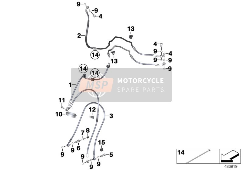 34328564958, Brake Hose, Front, BMW, 0